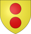 Blason : Maison de Montesquiou : D'or aux deux tourteaux de gueules, l'un sur l'autre[5].