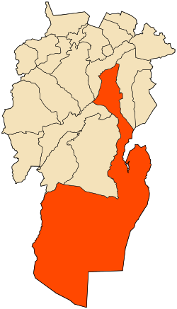 Localização da cidade dentro da província de Khenchela