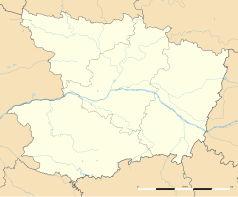 Mapa konturowa Maine i Loary, w centrum znajduje się punkt z opisem „Angers”