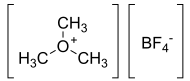 Structuurformule van trimethyloxoniumtetrafluorboraat