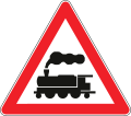 Railroad crossing without barrier