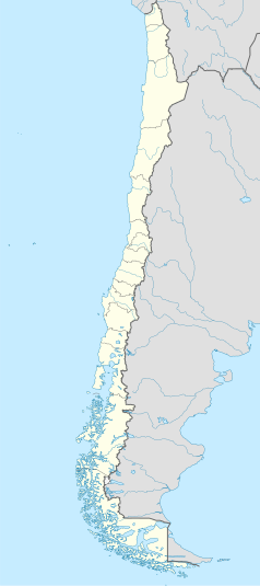 Mapa konturowa Chile, blisko centrum u góry znajduje się punkt z opisem „Choapa”