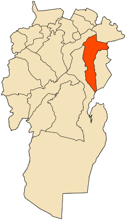 Localização da cidade dentro da província de Khenchela