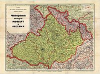 A general map of Moravia in the 1920s