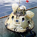 Le module de commande d’Apollo 8, sur le pont du Yorktown.