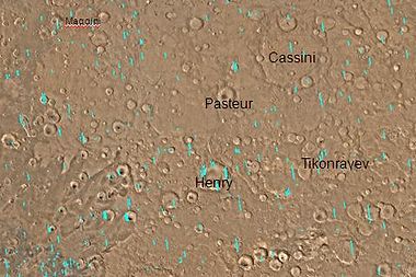 Map of Arabia quadrangle with major craters