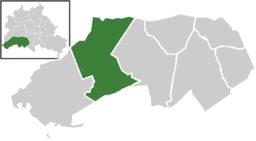 Stadsdelen Nikolassees läge i stadsdelsområdet Steglitz-Zehlendorf, Berlin