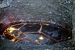 A lava lake in the caldera of Erta Ale, an active shield volcano in Ethiopia