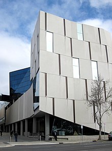 This is a photograph of the Hawke Building, which is the chancellery of the University of South Australia on the west end.