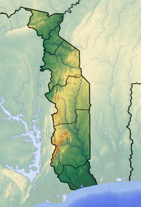 Map showing the location of Fazao Malfakassa National Park