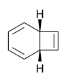 Bicyclo[4.2.0]octa-2,4,7-triene. Tautomeer met COT via een thermische 6e omlegging of een fotochemische 4e omlegging[1][2][3]