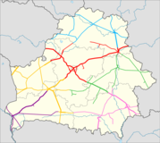 Map of the system   Minsk branch;   Baranavichy (Baranovichi) branch;   Brest branch;   Homiel (Gomel) branch;   Mahiliow (Mogilev) branch;   Viciebsk (Vitebsk) branch