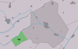 Lokaasje Aldeberkeap (grien) yn 'e gemeente Eaststellingwerf