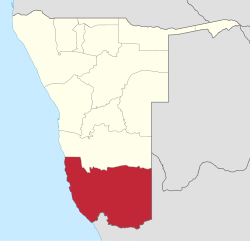 Alueen sijainti Namibiassa