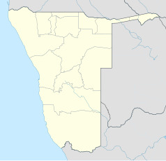 Mapa konturowa Namibii, u góry znajduje się punkt z opisem „Otavi”