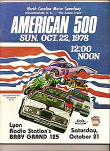 This is a program from the 1978 running of the American 500.