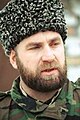 Chechen warlord Ruslan Gelayev with his men