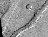 Icaria Fossae Graben, as seen by HiRISE. Click on image for a better view of Dust Devil Tracks.