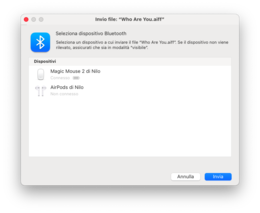 Scambio File Bluetooth su macOS Big Sur