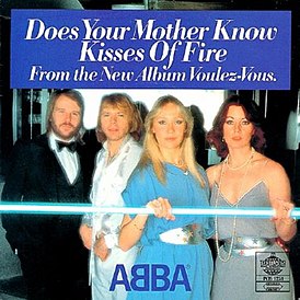 Обложка сингла ABBA «Does Your Mother Know» (1979)